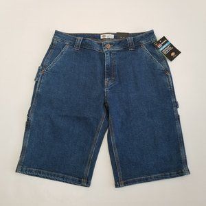 Dickies Denim Carpenter Shorts Flex Fabric Size 8 Relaxed Fit NWT